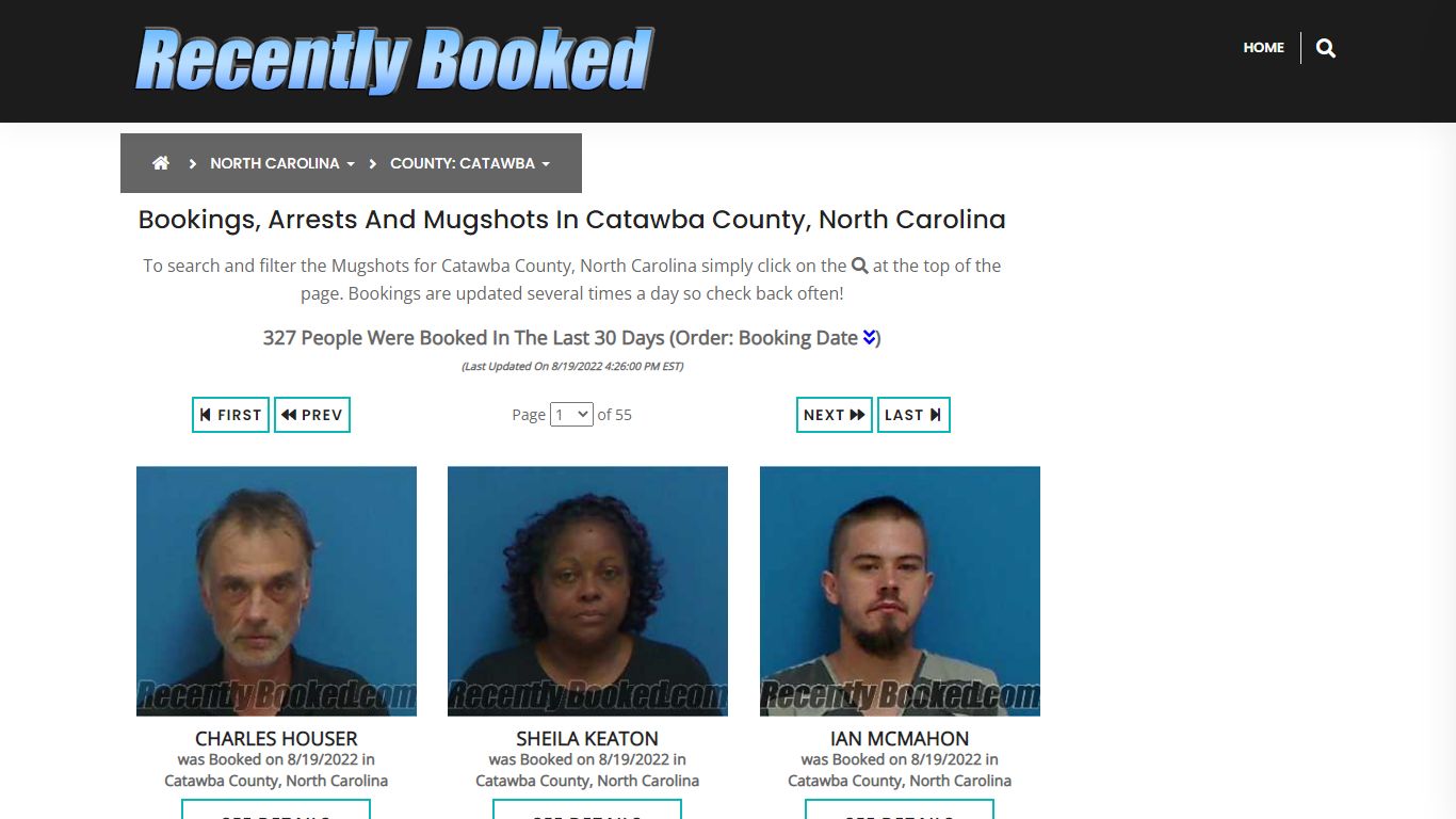 Bookings, Arrests and Mugshots in Catawba County, North Carolina